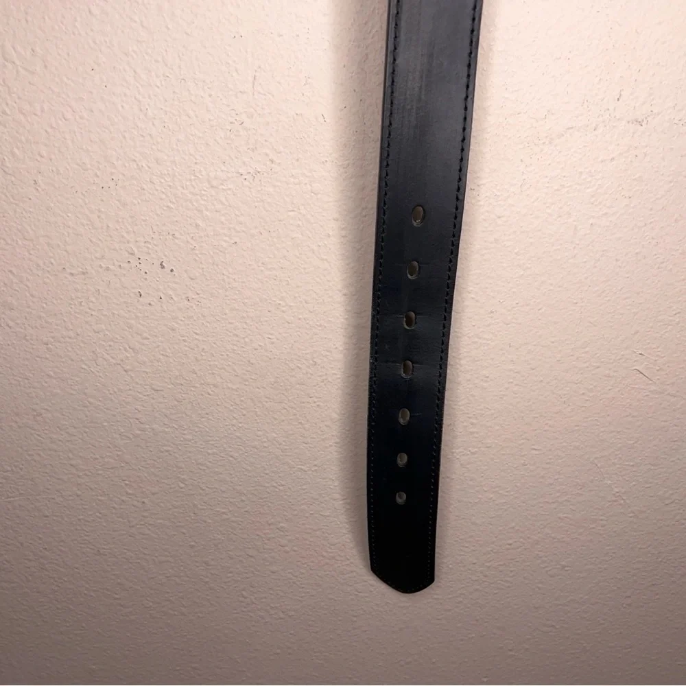 Size 36 Dickies Black Leather Belt Classic Silver Buckle